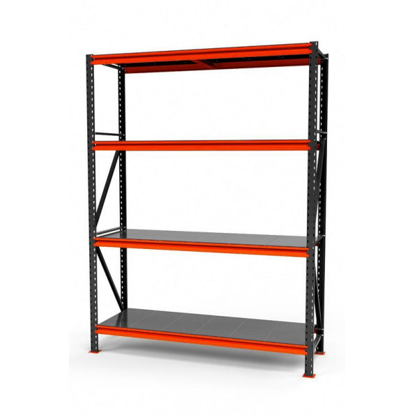 Стеллаж металлический 200х210х70 см Графитовый 4 полки из металла 650 кг на полку AB-superhard-329747